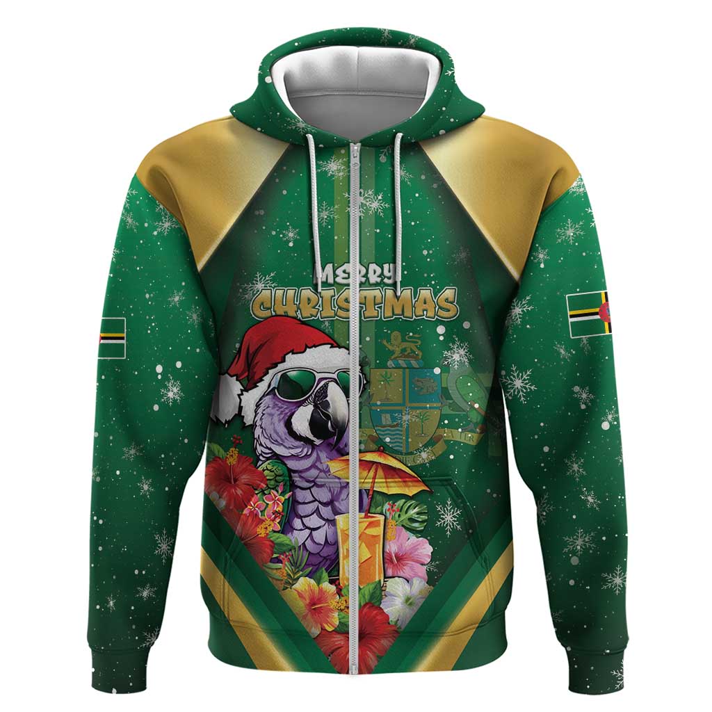 Dominica Christmas Zip Hoodie Funny Santa Sisserou Parrot - Wonder Print Shop
