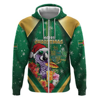 Dominica Christmas Zip Hoodie Funny Santa Sisserou Parrot - Wonder Print Shop