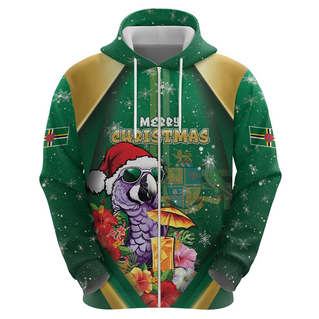 Dominica Christmas Zip Hoodie Funny Santa Sisserou Parrot - Wonder Print Shop