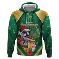 Dominica Christmas Zip Hoodie Funny Santa Sisserou Parrot - Wonder Print Shop