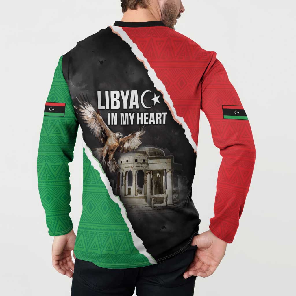 Happy Libya Independence Day Button Sweatshirt Libya In My Heart LT05 - Wonder Print Shop