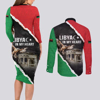 Happy Libya Independence Day Couples Matching Long Sleeve Bodycon Dress and Long Sleeve Button Shirt Libya In My Heart LT05 - Wonder Print Shop