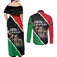 Happy Libya Independence Day Couples Matching Off Shoulder Maxi Dress and Long Sleeve Button Shirt Libya In My Heart LT05 - Wonder Print Shop