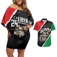 Happy Libya Independence Day Couples Matching Off Shoulder Short Dress and Hawaiian Shirt Libya In My Heart LT05 - Wonder Print Shop
