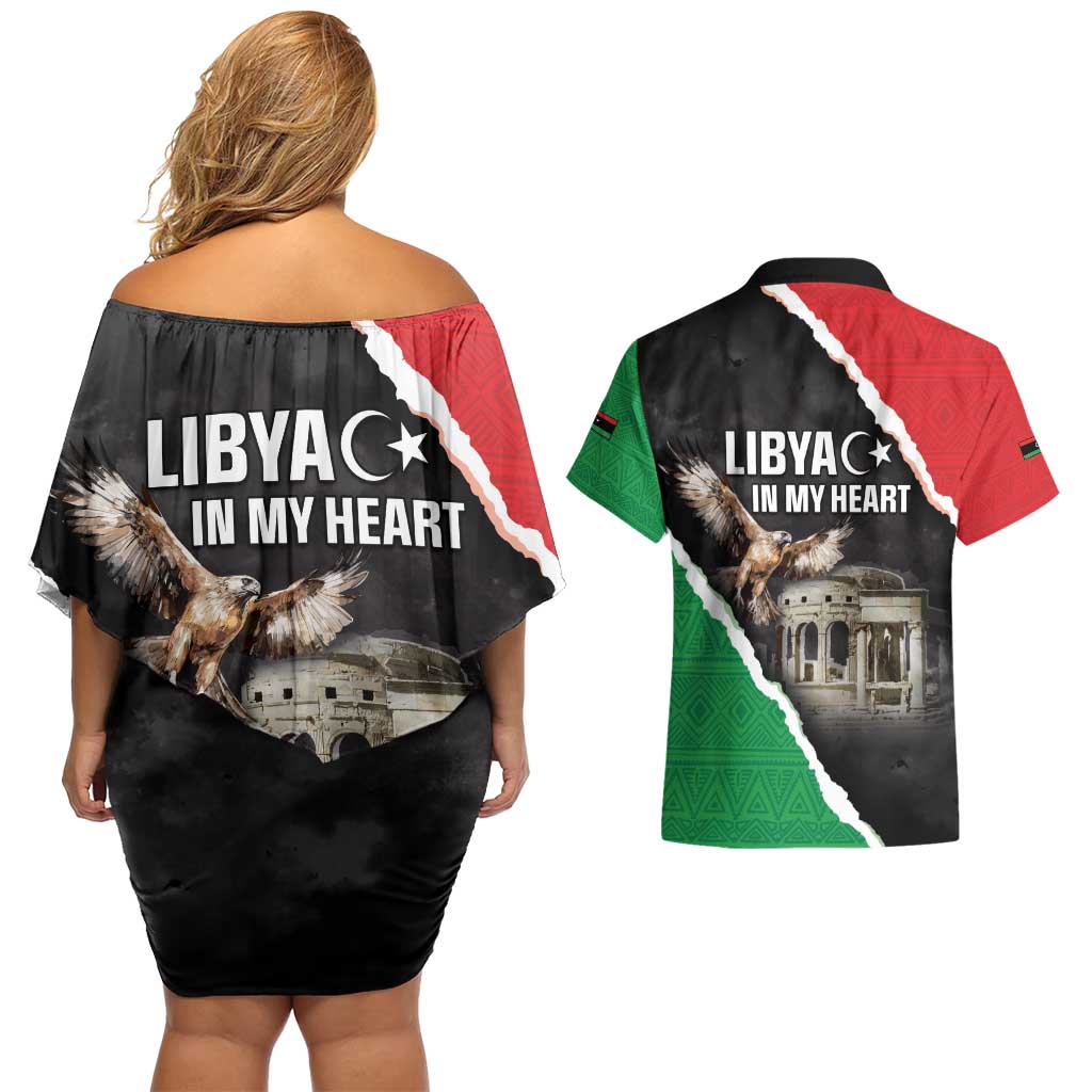 Happy Libya Independence Day Couples Matching Off Shoulder Short Dress and Hawaiian Shirt Libya In My Heart LT05 - Wonder Print Shop