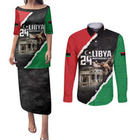 Happy Libya Independence Day Couples Matching Puletasi and Long Sleeve Button Shirt Libya In My Heart LT05 - Wonder Print Shop