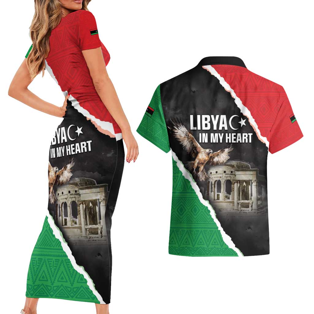 Happy Libya Independence Day Couples Matching Short Sleeve Bodycon Dress and Hawaiian Shirt Libya In My Heart LT05 - Wonder Print Shop