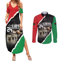 Happy Libya Independence Day Couples Matching Summer Maxi Dress and Long Sleeve Button Shirt Libya In My Heart LT05 - Wonder Print Shop