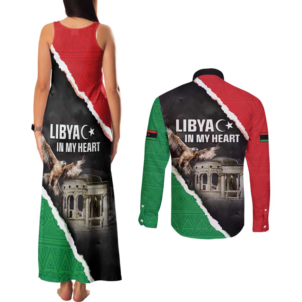 Happy Libya Independence Day Couples Matching Tank Maxi Dress and Long Sleeve Button Shirt Libya In My Heart LT05 - Wonder Print Shop
