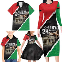 Happy Libya Independence Day Family Matching Long Sleeve Bodycon Dress and Hawaiian Shirt Libya In My Heart LT05 - Wonder Print Shop