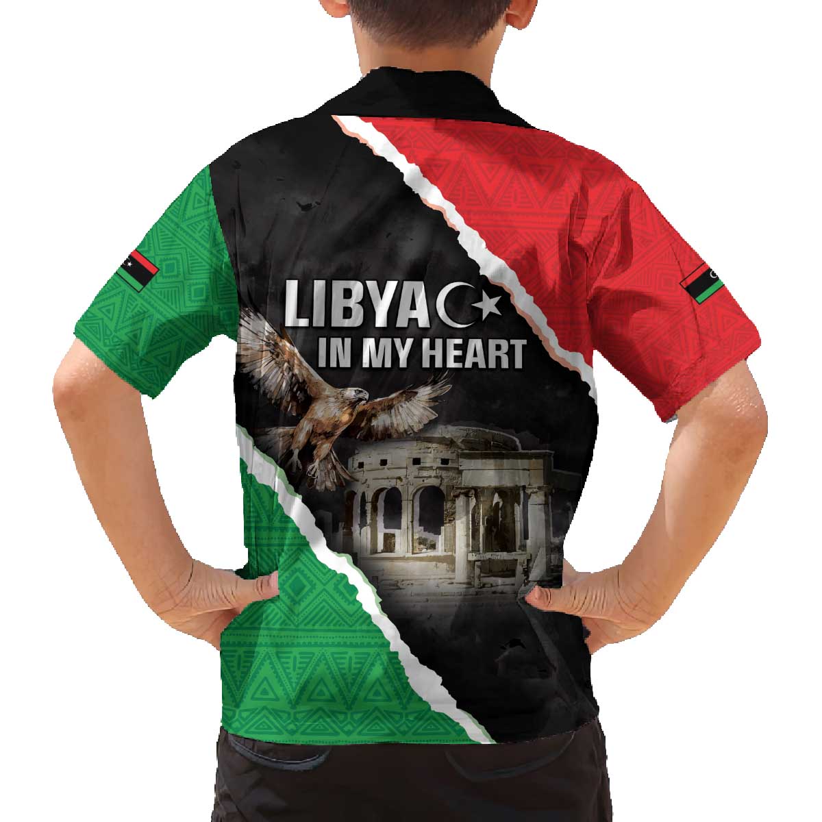 Happy Libya Independence Day Family Matching Off The Shoulder Long Sleeve Dress and Hawaiian Shirt Libya In My Heart LT05 - Wonder Print Shop