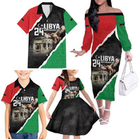 Happy Libya Independence Day Family Matching Off The Shoulder Long Sleeve Dress and Hawaiian Shirt Libya In My Heart LT05 - Wonder Print Shop