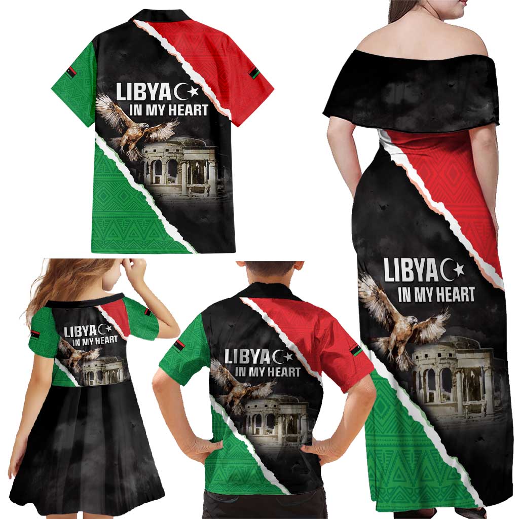 Happy Libya Independence Day Family Matching Off Shoulder Maxi Dress and Hawaiian Shirt Libya In My Heart LT05 - Wonder Print Shop