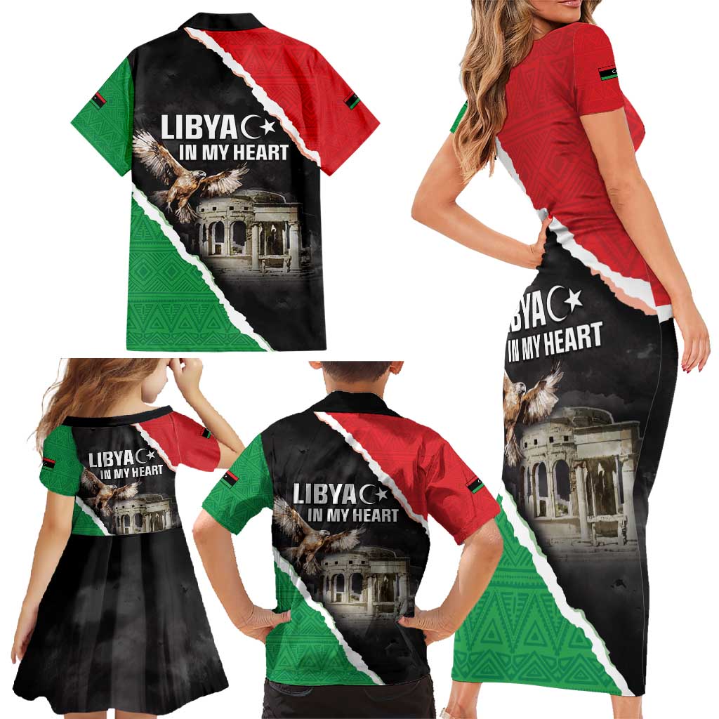 Happy Libya Independence Day Family Matching Short Sleeve Bodycon Dress and Hawaiian Shirt Libya In My Heart LT05 - Wonder Print Shop