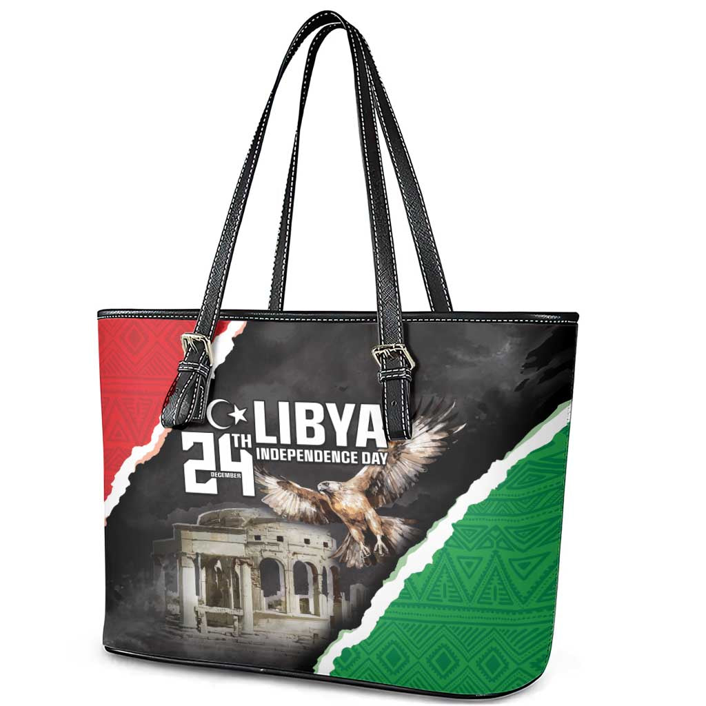 Happy Libya Independence Day Leather Tote Bag Libya In My Heart LT05 - Wonder Print Shop