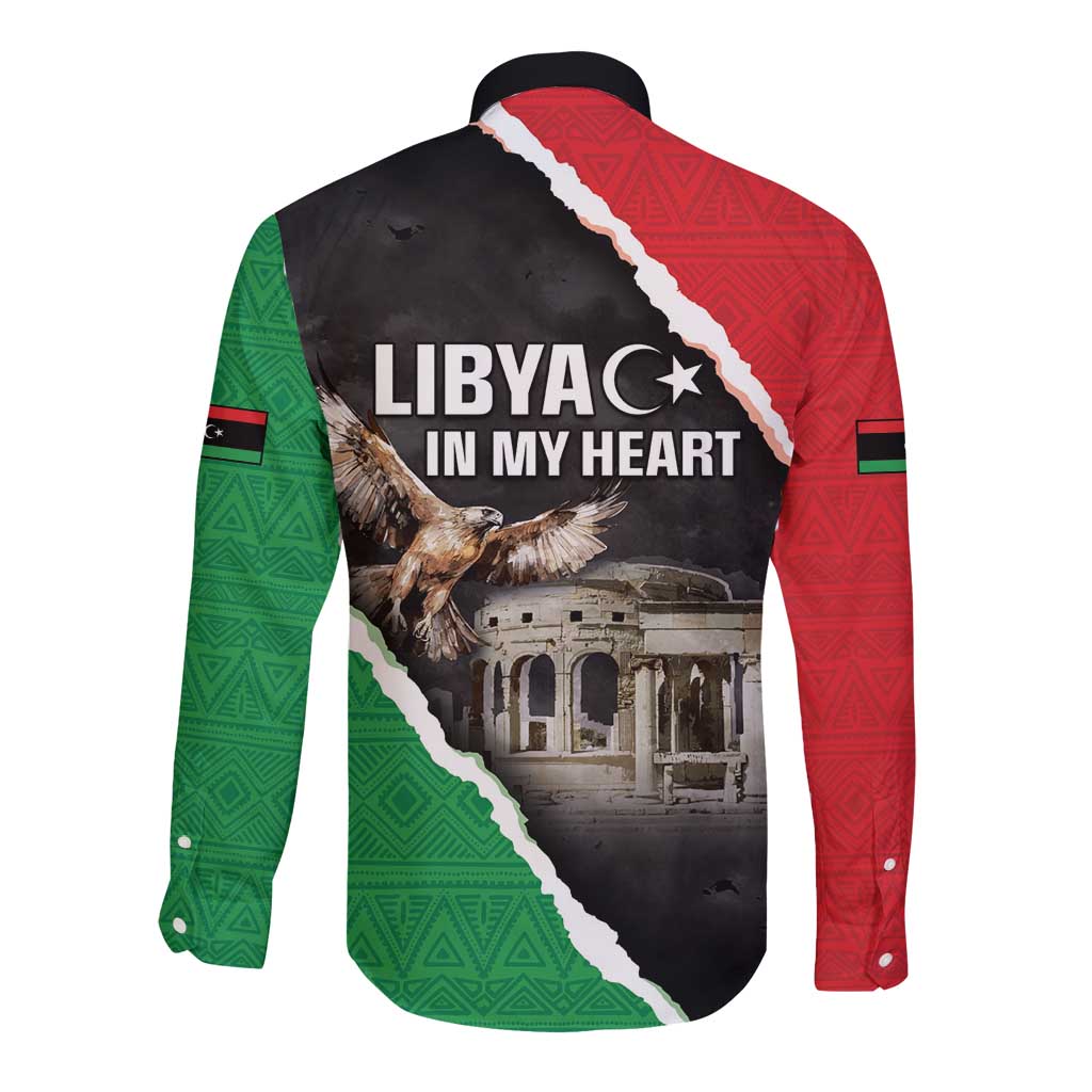 Happy Libya Independence Day Long Sleeve Button Shirt Libya In My Heart LT05 - Wonder Print Shop