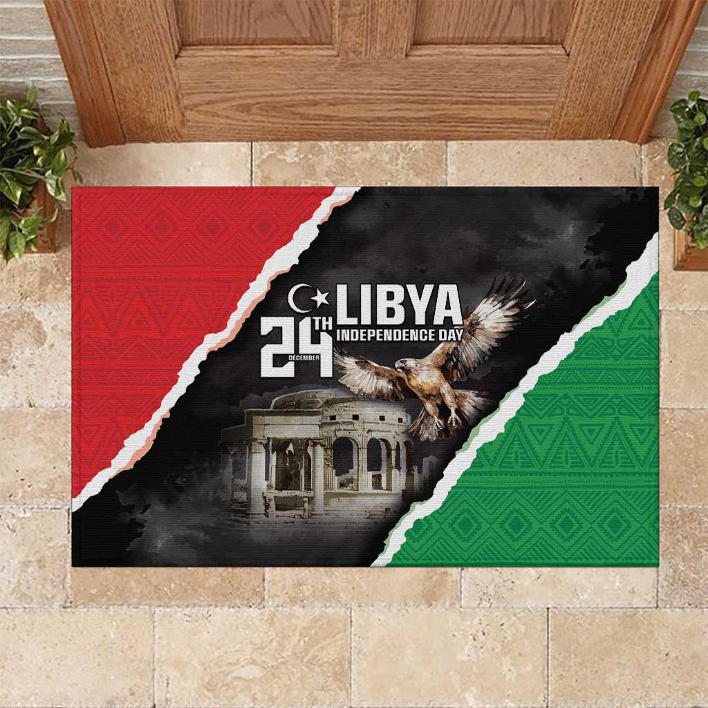 Happy Libya Independence Day Rubber Doormat Libya In My Heart LT05 - Wonder Print Shop