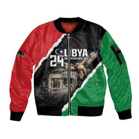 Happy Libya Independence Day Sleeve Zip Bomber Jacket Libya In My Heart LT05 - Wonder Print Shop
