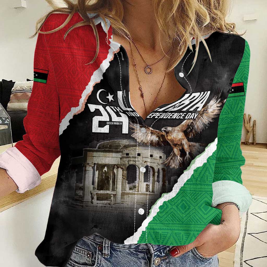Happy Libya Independence Day Women Casual Shirt Libya In My Heart LT05 - Wonder Print Shop