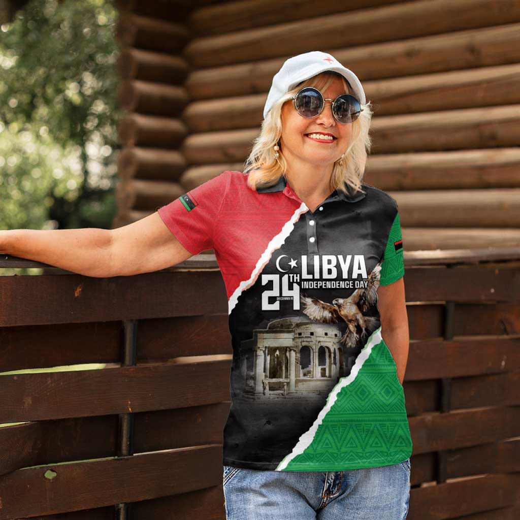 Happy Libya Independence Day Women Polo Shirt Libya In My Heart LT05 - Wonder Print Shop