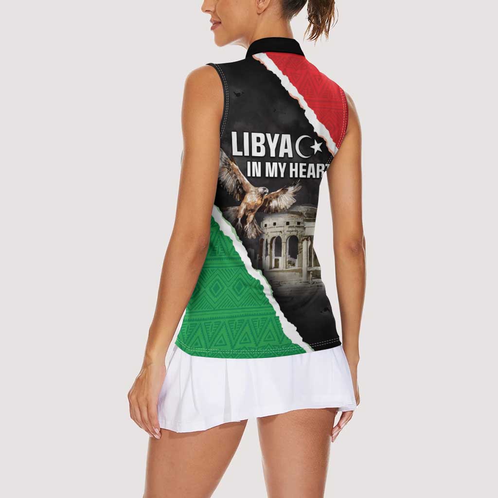 Happy Libya Independence Day Women Sleeveless Polo Shirt Libya In My Heart LT05 - Wonder Print Shop