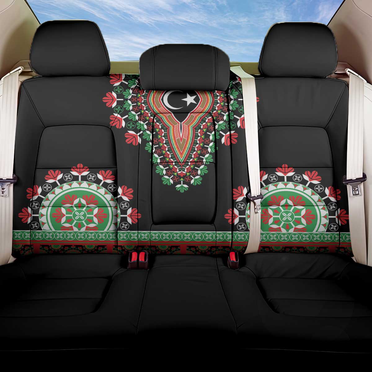 Libya Barbary Lion Back Car Seat Cover Dashiki Simple Style LT05 - Wonder Print Shop