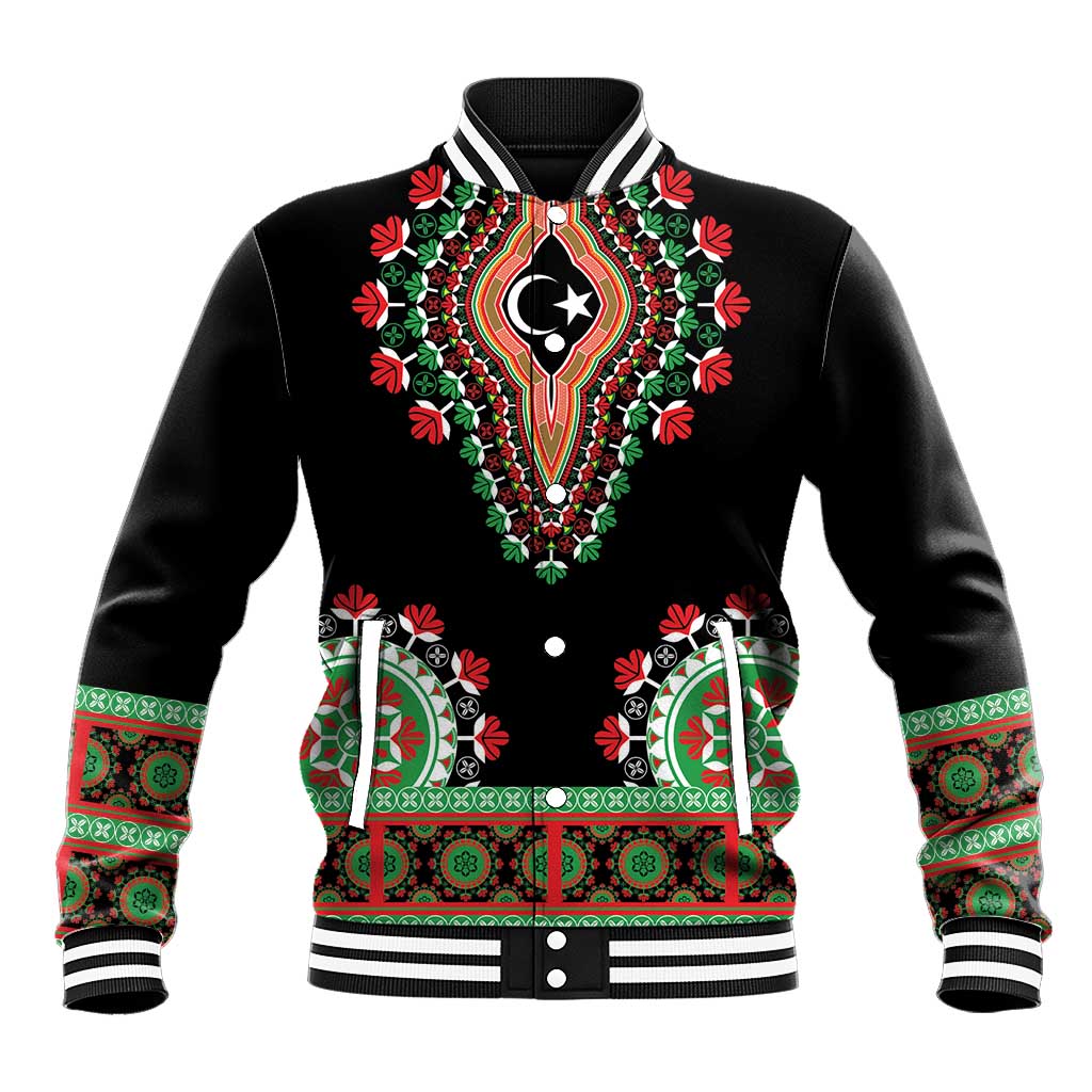 Libya Barbary Lion Baseball Jacket Dashiki Simple Style LT05 - Wonder Print Shop