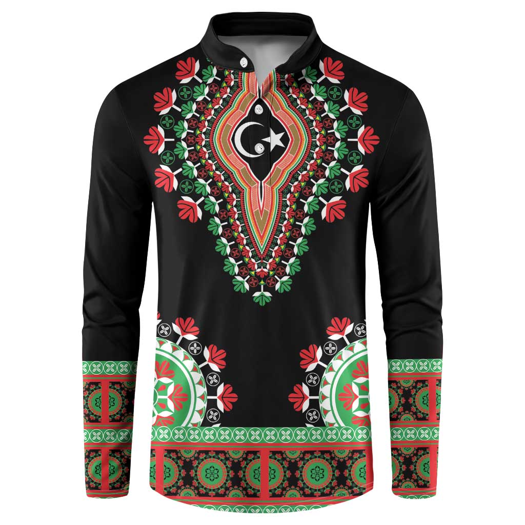 Libya Barbary Lion Button Sweatshirt Dashiki Simple Style LT05 - Wonder Print Shop