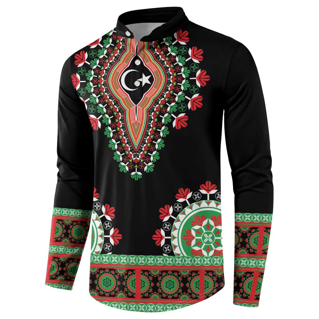 Libya Barbary Lion Button Sweatshirt Dashiki Simple Style LT05 - Wonder Print Shop