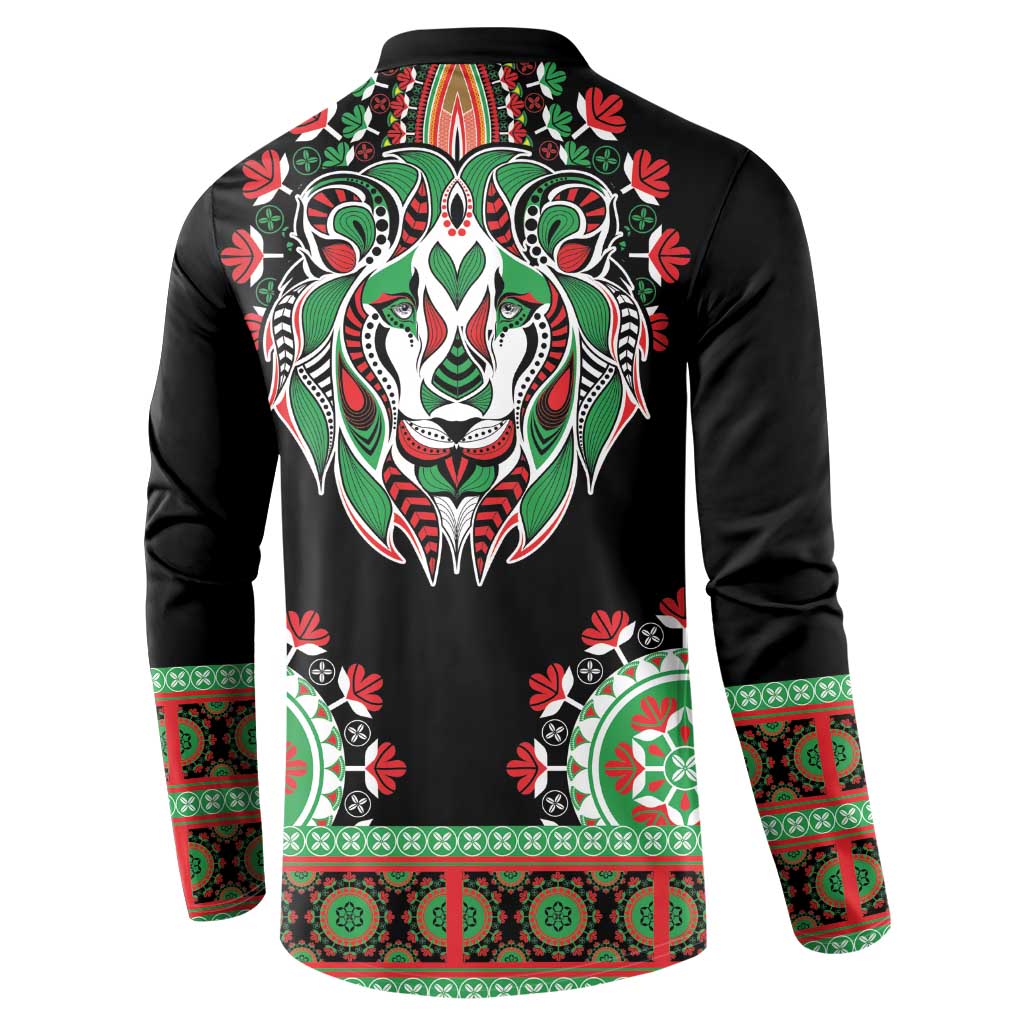 Libya Barbary Lion Button Sweatshirt Dashiki Simple Style LT05 - Wonder Print Shop