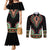 Libya Barbary Lion Couples Matching Mermaid Dress and Long Sleeve Button Shirt Dashiki Simple Style