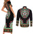 Libya Barbary Lion Couples Matching Short Sleeve Bodycon Dress and Long Sleeve Button Shirt Dashiki Simple Style LT05 - Wonder Print Shop