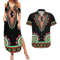 Libya Barbary Lion Couples Matching Summer Maxi Dress and Hawaiian Shirt Dashiki Simple Style LT05 - Wonder Print Shop