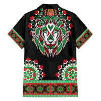 Libya Barbary Lion Family Matching Long Sleeve Bodycon Dress and Hawaiian Shirt Dashiki Simple Style LT05 - Wonder Print Shop