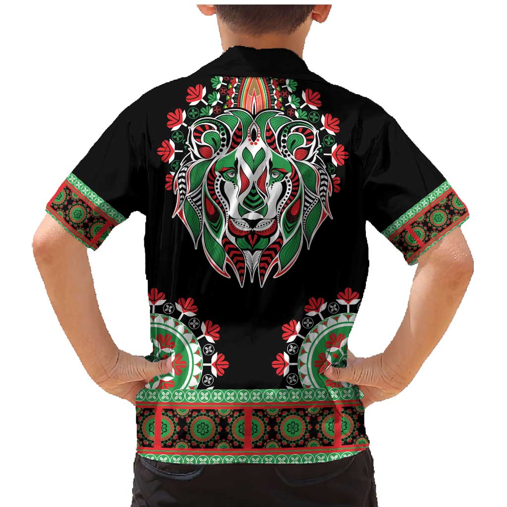 Libya Barbary Lion Family Matching Mermaid Dress and Hawaiian Shirt Dashiki Simple Style LT05 - Wonder Print Shop