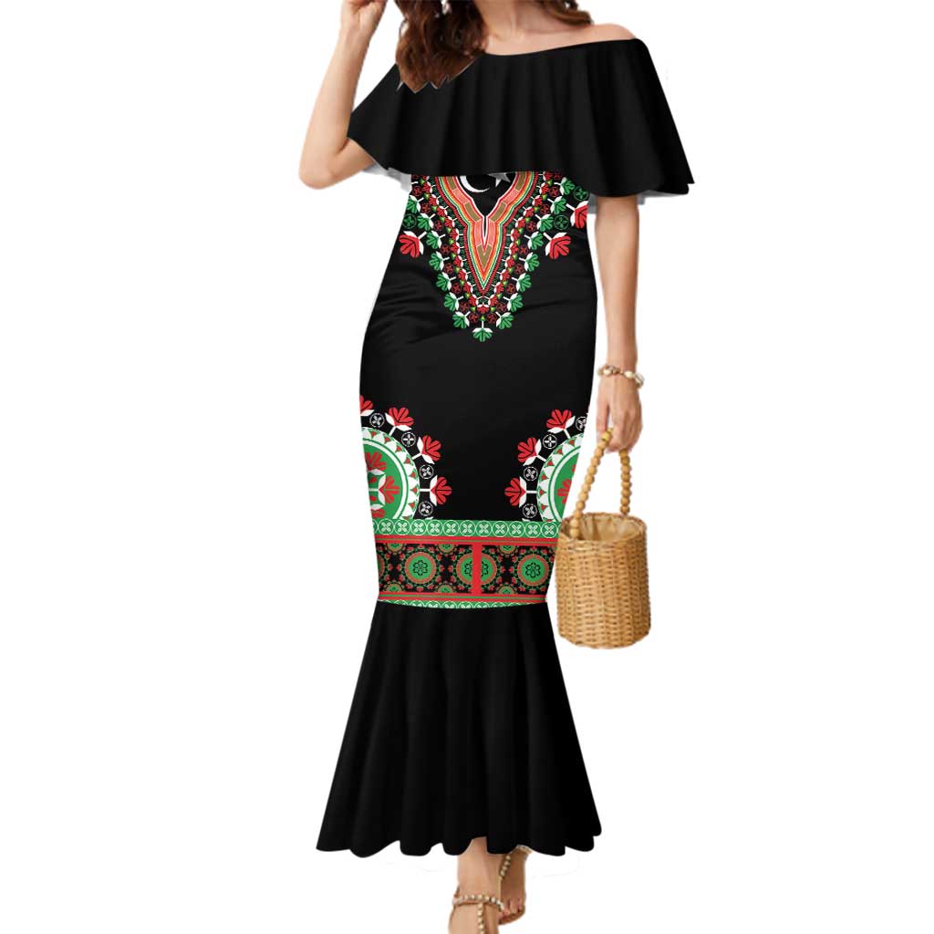 Libya Barbary Lion Family Matching Mermaid Dress and Hawaiian Shirt Dashiki Simple Style LT05 - Wonder Print Shop