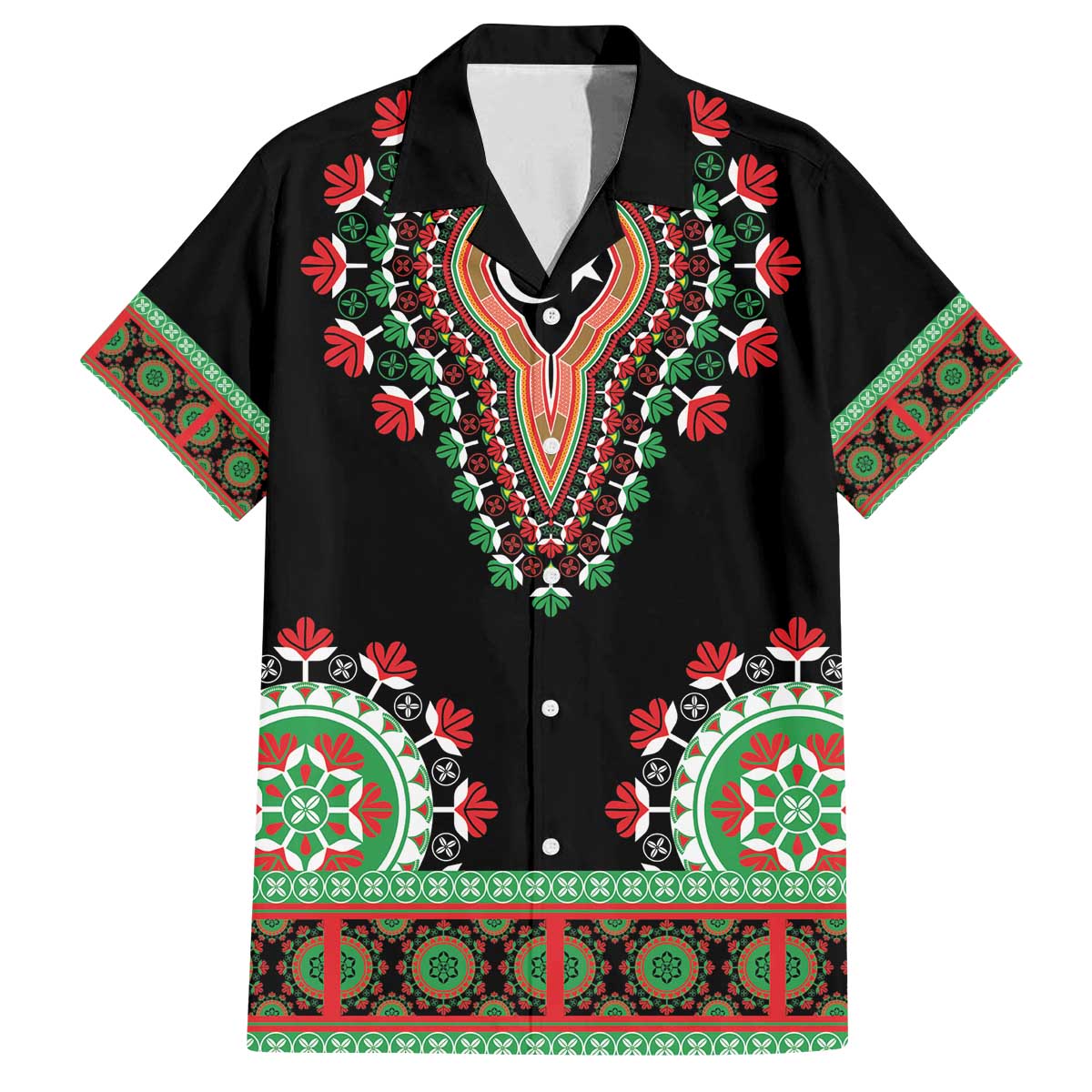 Libya Barbary Lion Family Matching Off The Shoulder Long Sleeve Dress and Hawaiian Shirt Dashiki Simple Style LT05 - Wonder Print Shop