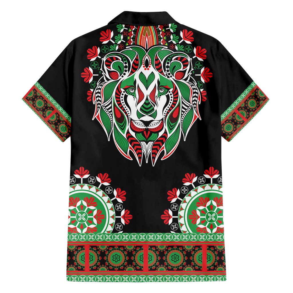Libya Barbary Lion Family Matching Off Shoulder Maxi Dress and Hawaiian Shirt Dashiki Simple Style LT05 - Wonder Print Shop