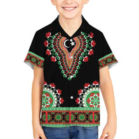 Libya Barbary Lion Family Matching Off Shoulder Short Dress and Hawaiian Shirt Dashiki Simple Style LT05 - Wonder Print Shop