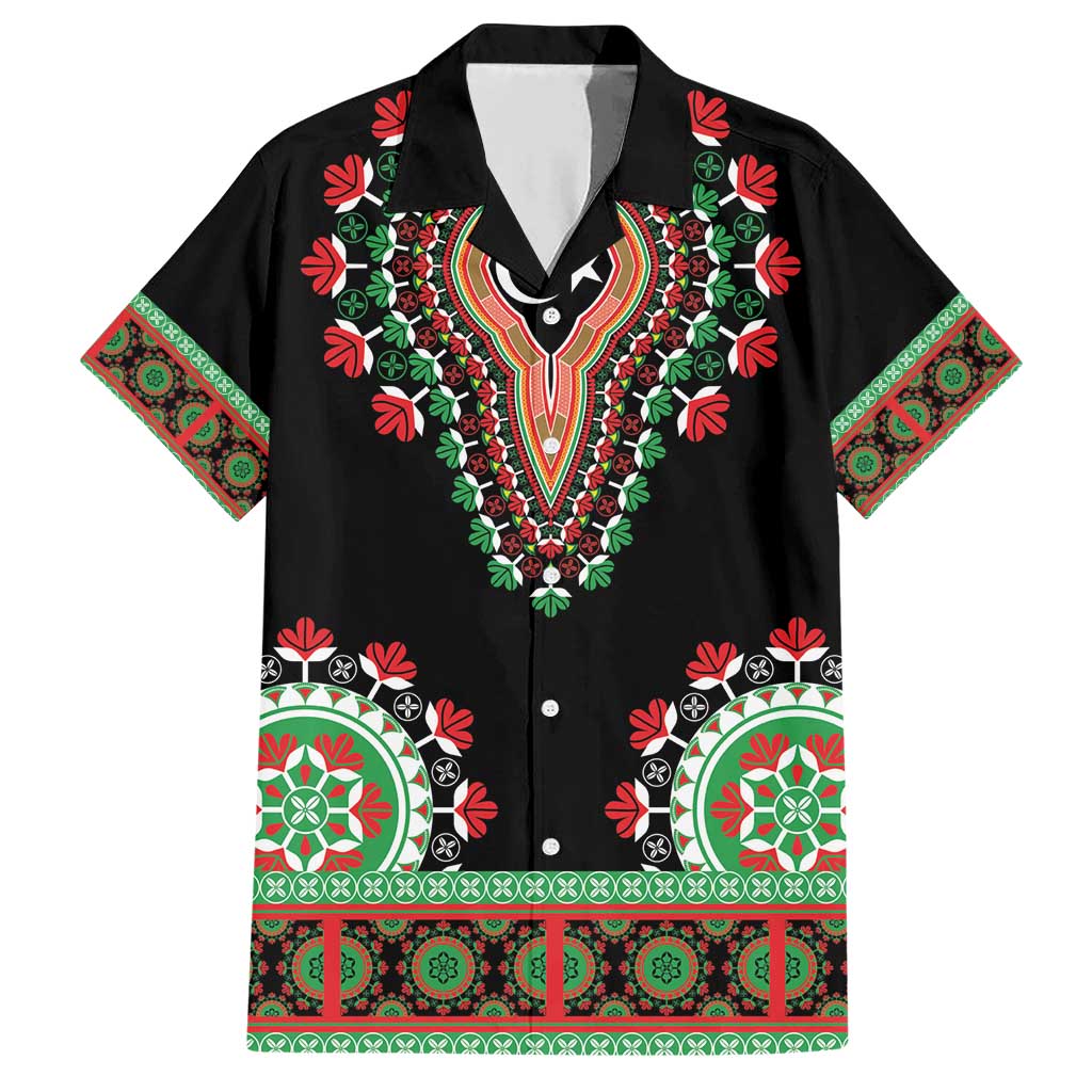 Libya Barbary Lion Family Matching Short Sleeve Bodycon Dress and Hawaiian Shirt Dashiki Simple Style LT05 - Wonder Print Shop
