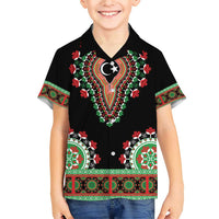 Libya Barbary Lion Family Matching Short Sleeve Bodycon Dress and Hawaiian Shirt Dashiki Simple Style LT05 - Wonder Print Shop