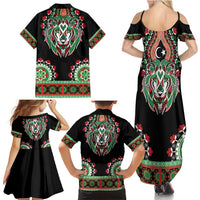 Libya Barbary Lion Family Matching Summer Maxi Dress and Hawaiian Shirt Dashiki Simple Style LT05 - Wonder Print Shop