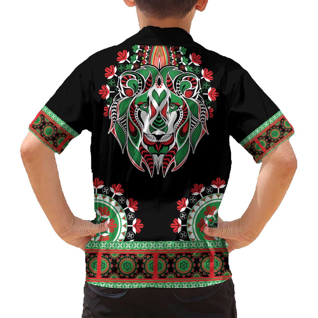 Libya Barbary Lion Family Matching Tank Maxi Dress and Hawaiian Shirt Dashiki Simple Style LT05 - Wonder Print Shop