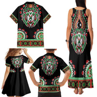 Libya Barbary Lion Family Matching Tank Maxi Dress and Hawaiian Shirt Dashiki Simple Style LT05 - Wonder Print Shop