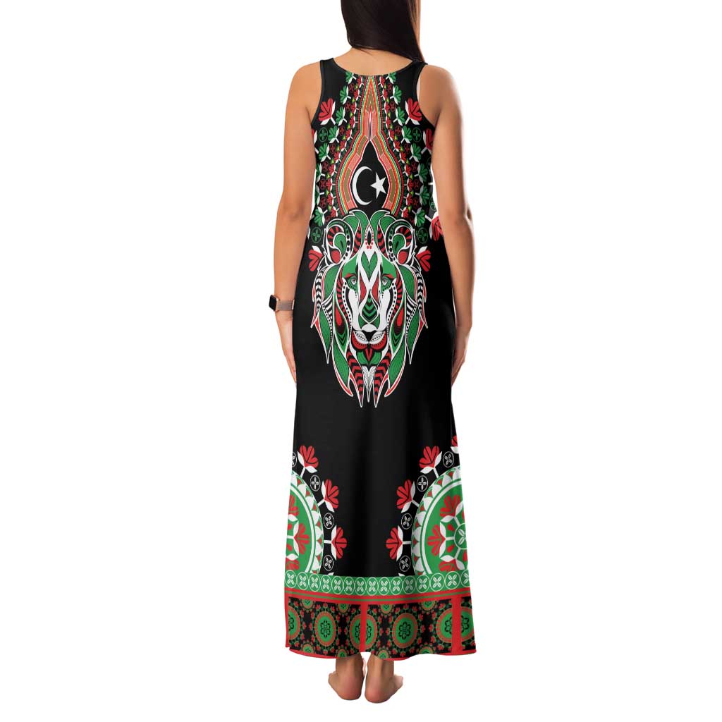 Libya Barbary Lion Family Matching Tank Maxi Dress and Hawaiian Shirt Dashiki Simple Style LT05 - Wonder Print Shop