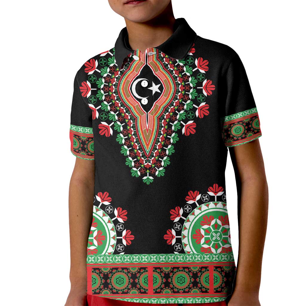 Libya Barbary Lion Kid Polo Shirt Dashiki Simple Style LT05 - Wonder Print Shop
