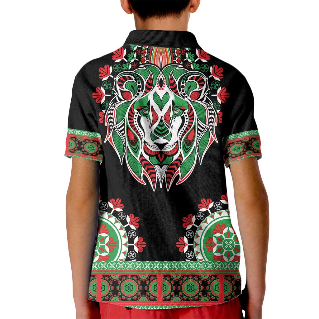 Libya Barbary Lion Kid Polo Shirt Dashiki Simple Style LT05 - Wonder Print Shop