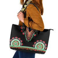 Libya Barbary Lion Leather Tote Bag Dashiki Simple Style LT05 - Wonder Print Shop