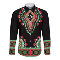 Libya Barbary Lion Long Sleeve Button Shirt Dashiki Simple Style LT05 - Wonder Print Shop