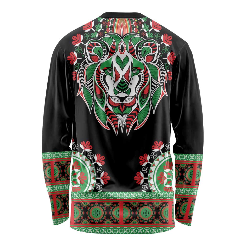 Libya Barbary Lion Long Sleeve Shirt Dashiki Simple Style LT05 - Wonder Print Shop